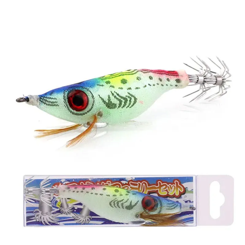 WEIHE 9g 10cm 6colors hard fishing bait with big eyes lifelike squid bait for freshwater saltwater shrimp lure pesca