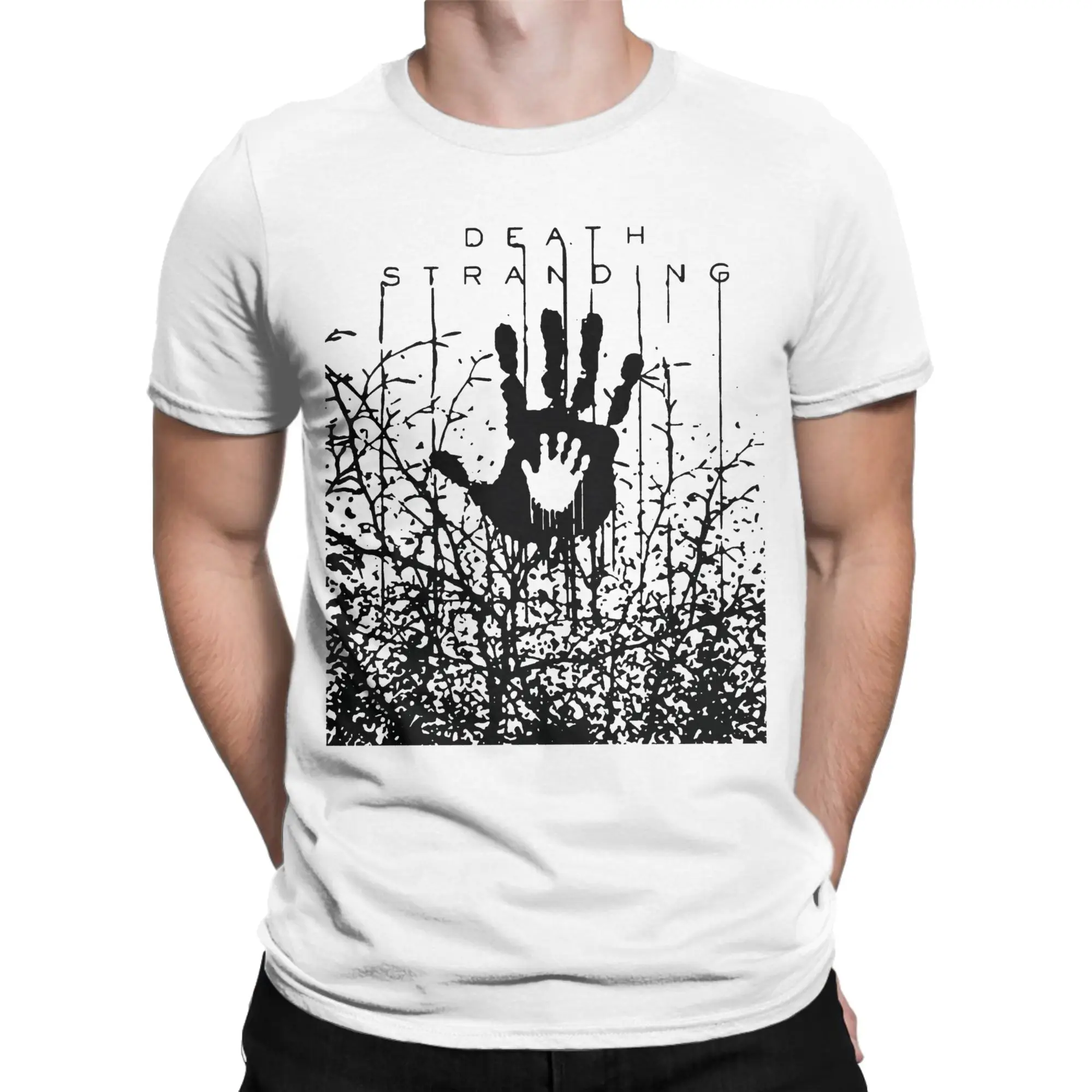 In the forest death art Death Stranding Gmae T-Shirt For Man Summer T-Shirts Fashion Tee Shirt Plus Size Clothes