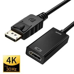 DisplayPort to HDMI-compatible 4K Adapter Converter Male DP to Female HDMI-Compatible Cable Video Audio For HDTV PC Projector