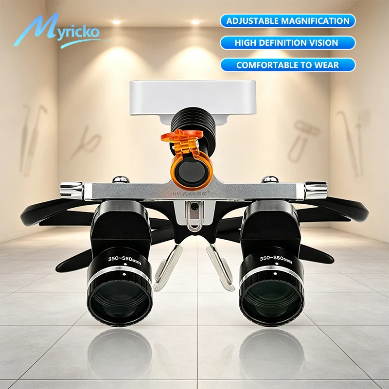 Adjustable Rotation Dental Binocular Loupes Ergonomic Corner Magnifying Glass for Oral Examination Treatment