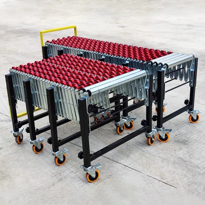 ناقل دوار PVC عالي الجودة للتفريغ التليسكوبي لحاويات الكرتون يعمل بزاوية 40 درجة