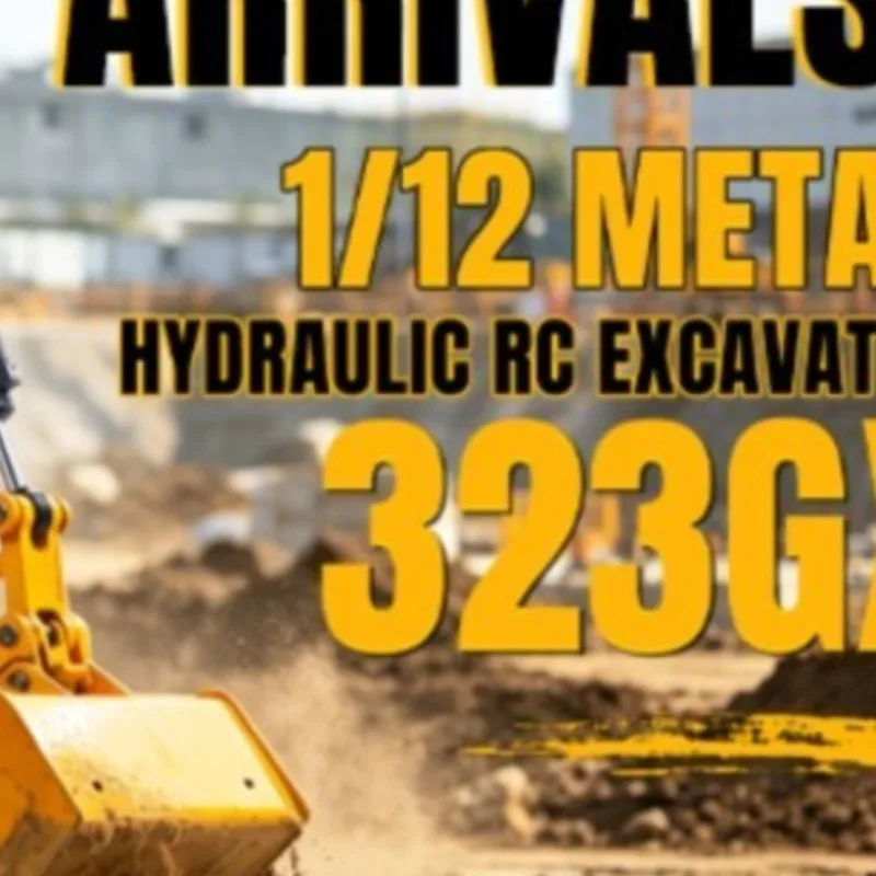 

RTR 323GX Metal 1/12 Hydraulic Remote Control Excavator 3 Way Valve RC Digger Model Quick Coupler Flysky ST8 Radio Battery