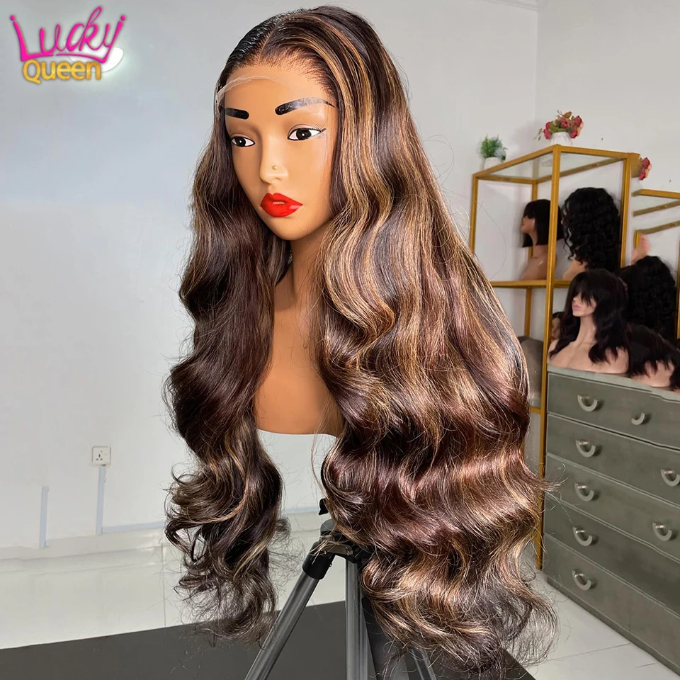 4 30 Highlight Lace Front Wig Human Hair 13x4 Body Wave Lace Front Wigs Human Hair Chocolate Blonde Lace Wigs for Black Women