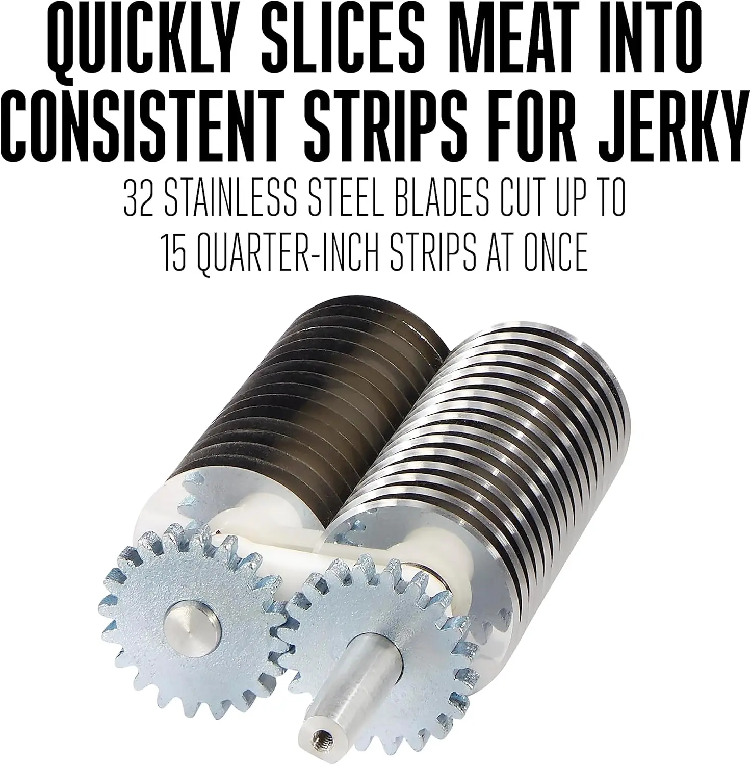 Manual Support Beef Jerky Slicer, Quick and Easy Operation For Cuts Up To 5” Wide x 1.25” Thick, Durable Aluminum