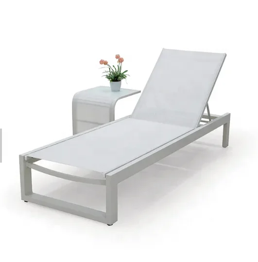 

Modern Sun Pool Lounge Chairs Furniture with Ottoman Outdoor Daybed Garden Leisure Chaise Lounge