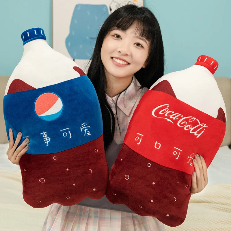 55cm Simulation Carbonated Drink Plush Pillow Funny Sprite Cola Fanta Soda Soft Stuffed Cartoon Doll Back Cushion Best Gift