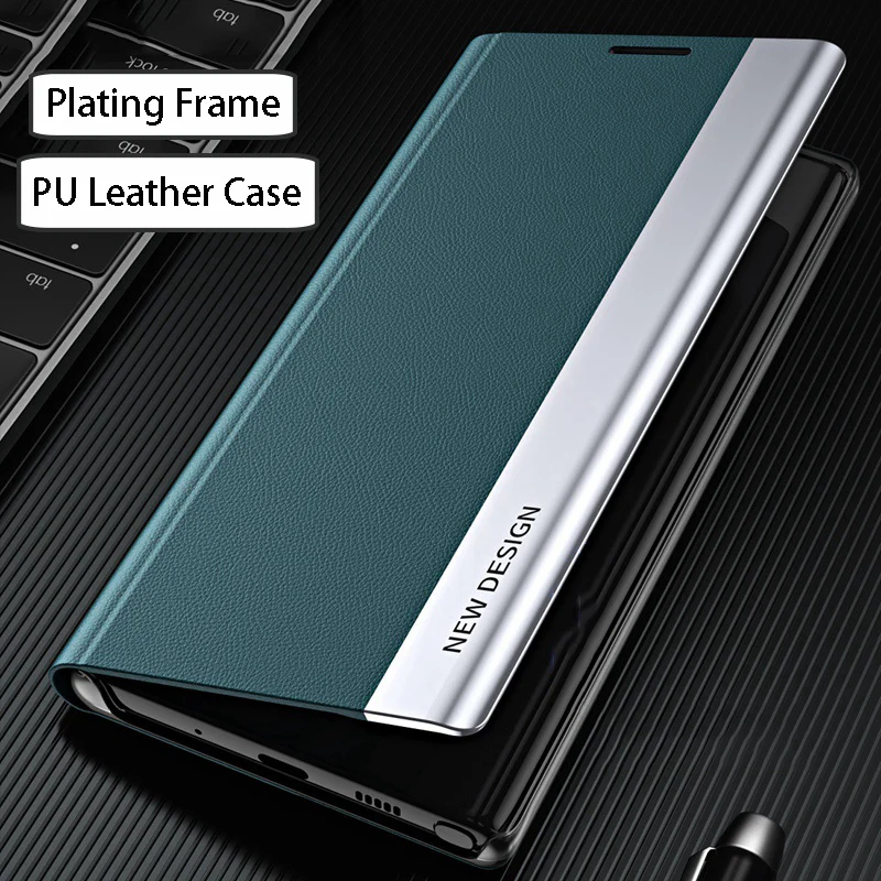 

Plating Flip Case for Huawei P Smart P30 P40 Lite Honor X8 X9 30i 9X 9C honor 10 lite PU Leather PC Wallet Book Cover Funda