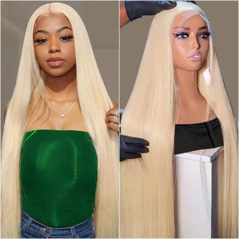 

Блондированные парики 613 с HD-кружевом 13x6 и 13x4 для чернокожих женщин, прямые парики из натуральных волос 30-40 дюймов, плотность 200%