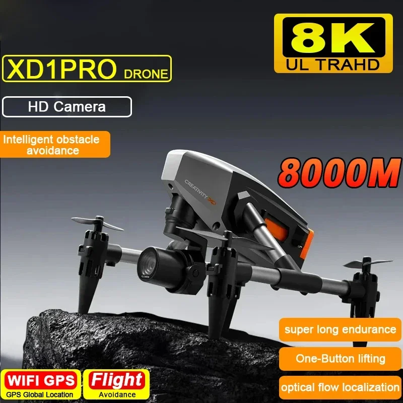 Nowy XD1 Mini Drone profesjonalny podwójny aparat 8K 5G GPS WIFI wysokość utrzymująca cztery strony unikanie przeszkód RC Quadcopter zabawki