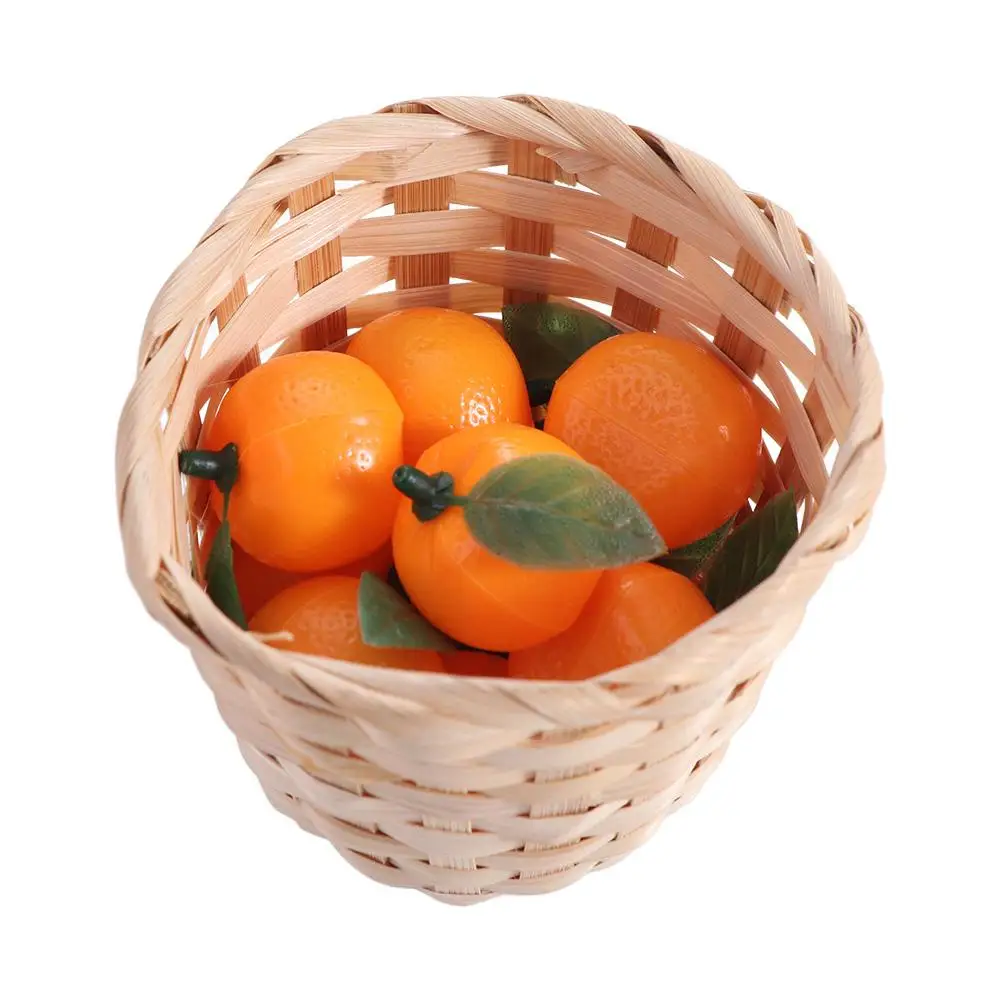 10pcs Photography Props Mini Artificial Plastic Orange Handicrafts Funny Fake Fruits Realistic Fruit Model Home Kitchen Decor
