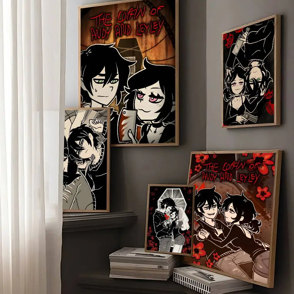 Game The Coffin Of Andy And Leyley Anime Posters Sticky Decoracion Painting Wall Art White Kraft Paper Wall Decor