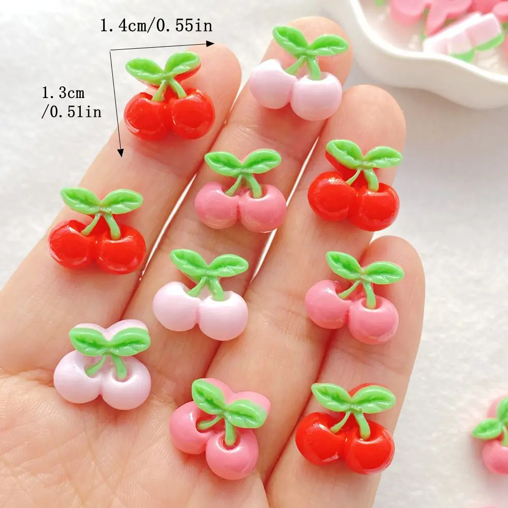 20Pcs Mixed Nail Art Resin Cherry Series Charms Rhinestones DIY Craft For Nail 3D Decorations Jewelry