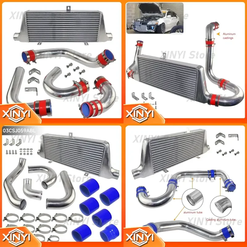 Front Mount Intercooler Hose Kit Tube Fin for Toyota Chaser MARK II JZX110 1JZ-GTE 2.5L Turbo Engine 2000-2004
