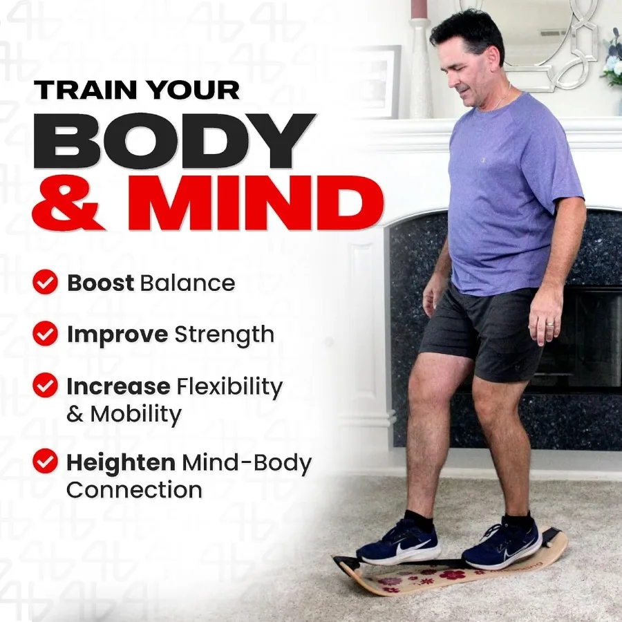 مدرب التوازن للبالغين، لوح التوازن المكتبي الدائم ومعدات التمرين المنزلية لتنسيق تدريب قوة اليوغا #4