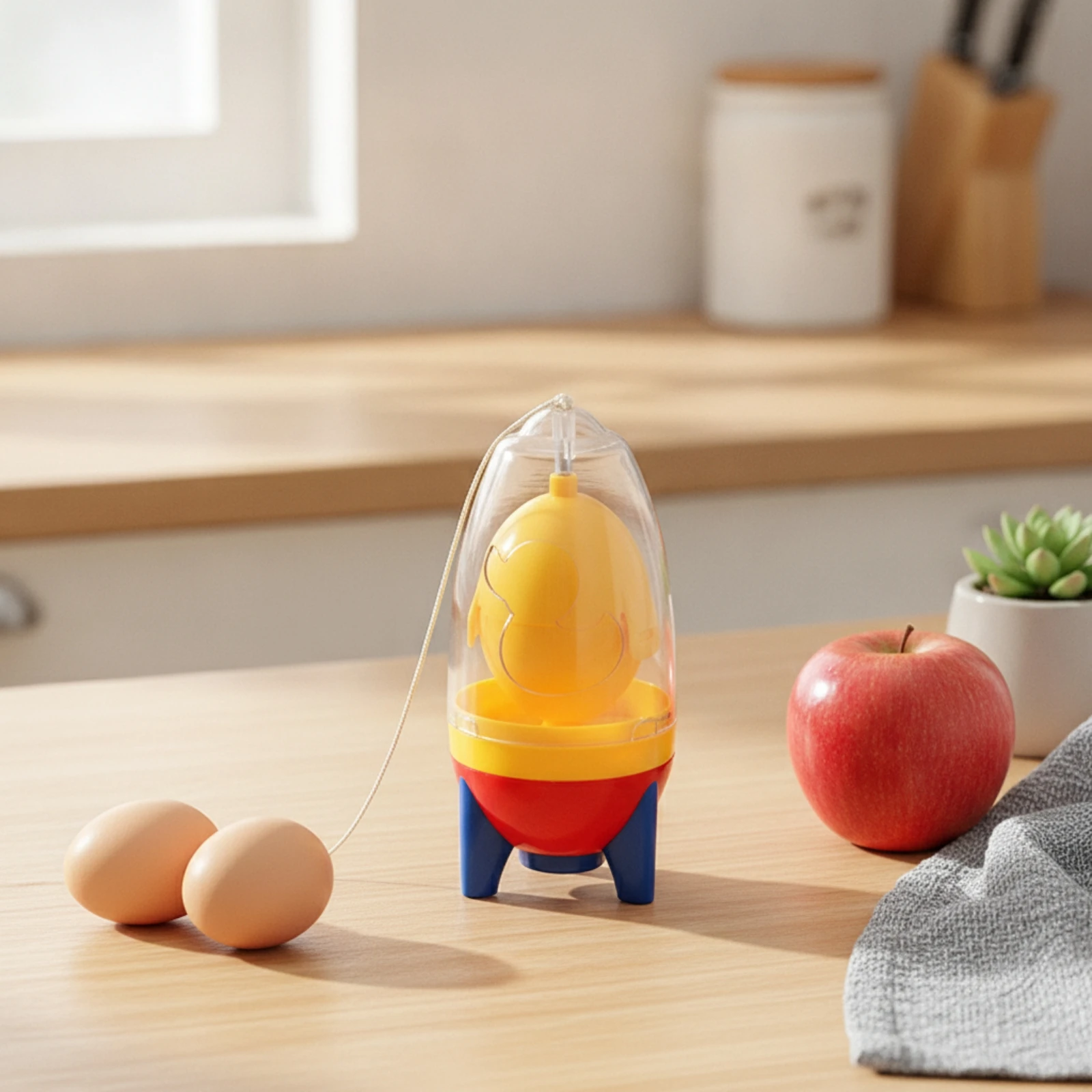 Egg Shaker with Pull Cord in-Shell Manual Egg Scrambler for Home Cooks, Breakfast Prep