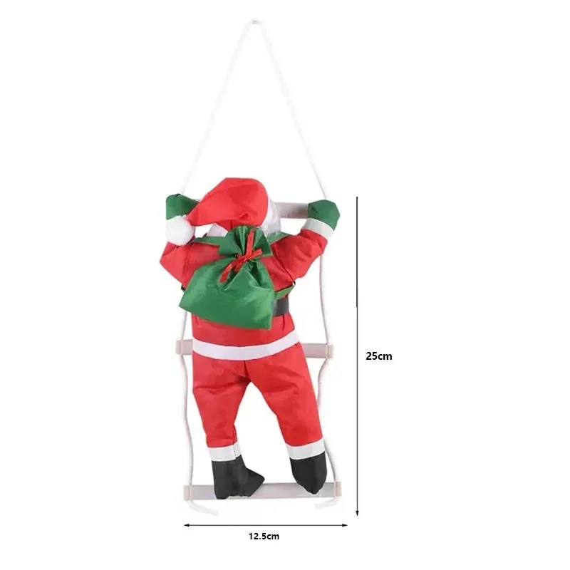 Santa Claus Climbing on Rope Ladder Christmas Home Pendant Xmas Trees Pendant Hanging Ornament 2024 New Year Xmas Decor Gift