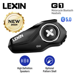 Lexin-g1 auriculares bluetooth para o capacete da motocicleta, elevação da qualidade do som, ip67 impermeável, escudo opcional do teste padrão