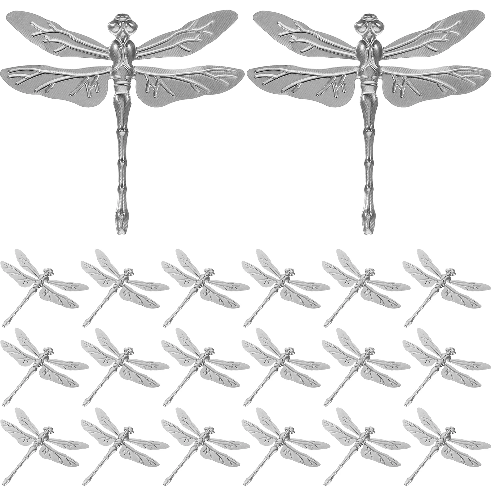 20pcs Iron Dragonfly Ornament Metal Wall Decor Household Figurine Sculptures Home Craft DIY Symbolic Shape
