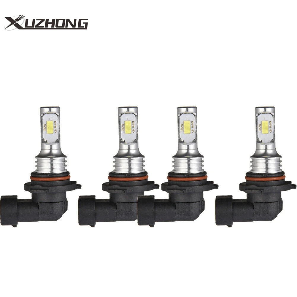 

LED Headlights Kit Combo Bulbs 6500K High Low Beam Super White Bright 9005 9006