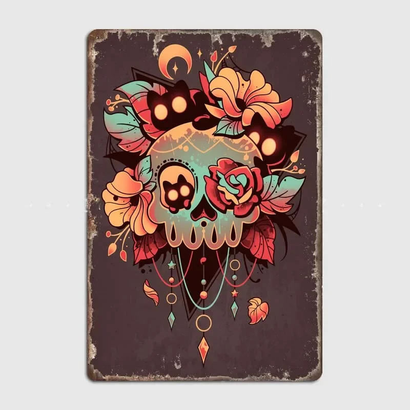 Vintage Metal Plaque for Eerie Wall Decor, Ideal for Room, Spook House，and Hallway Decoration, Perfect for Horror Enthusiasts