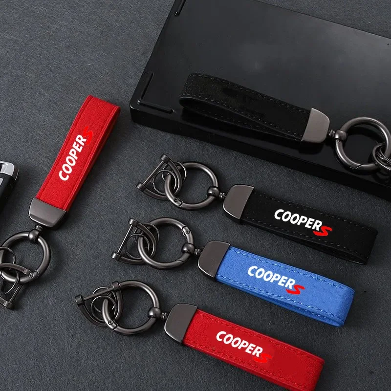 

Car Suede Keychain Sport Key Ring Custom Gift With Logo For cooper s r55 r56 f55 r56 car Accessories