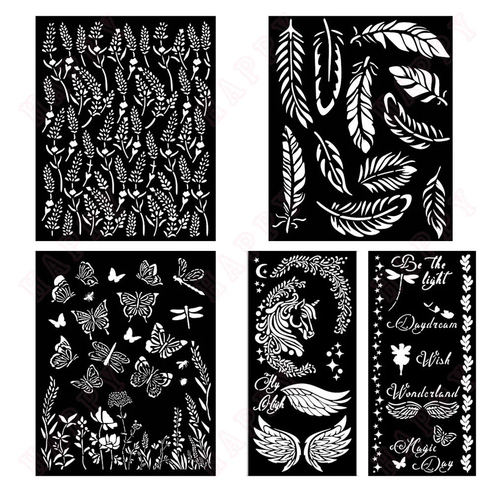 

2024 New Butterflies Stencil DIY Layering Stencils Graphics Painting Scrapbooking Ornament Album Embossed Template Stencil