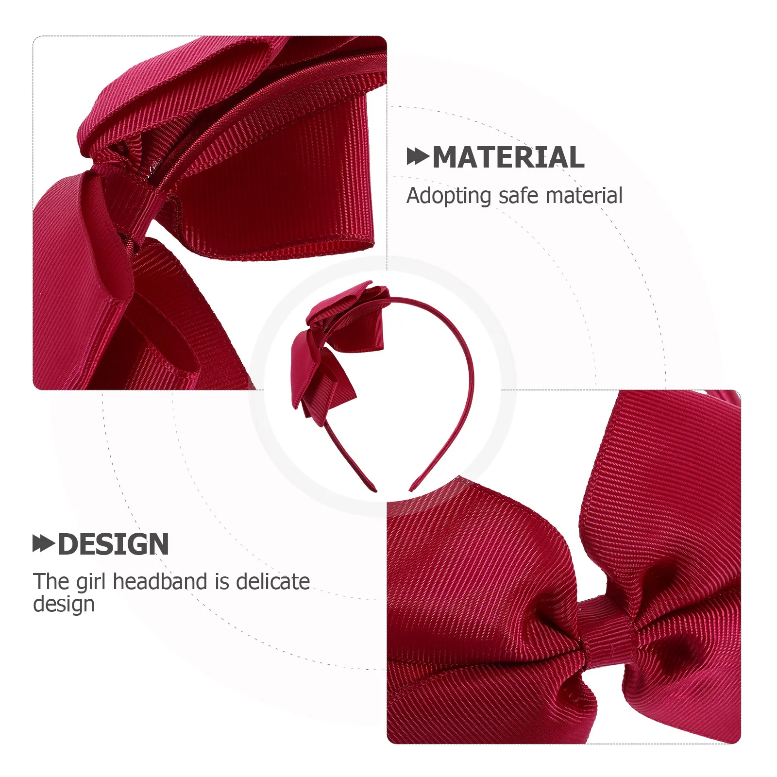 

6 pcs Bow Headb Ribbed Party Plain Sprinkle Red Headb s Cute Hair Accessories for Girl Travel Festival Daily Use