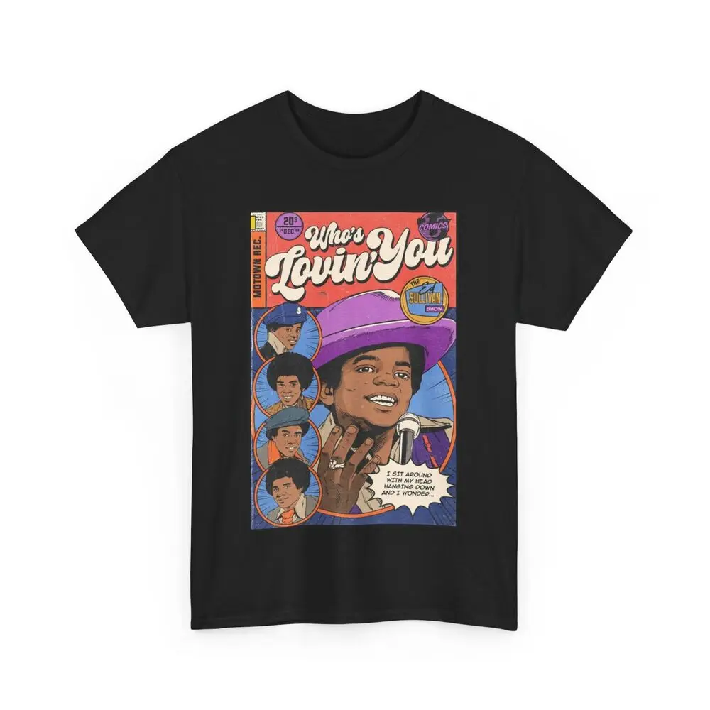 Michael Jackson Comic T shirt Jackson 5 Unisex Heavy Cotton Tee