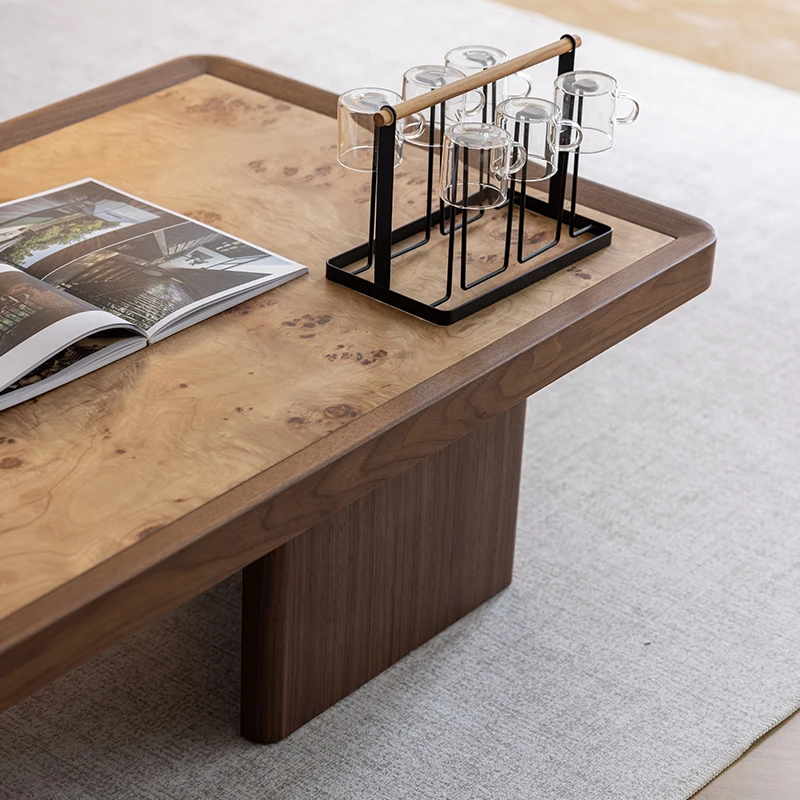 Mesa de centro de estilo Retro, mesa de centro pequeña sencilla y fácil de mover, apartamento pequeño rectangular simple medieval co