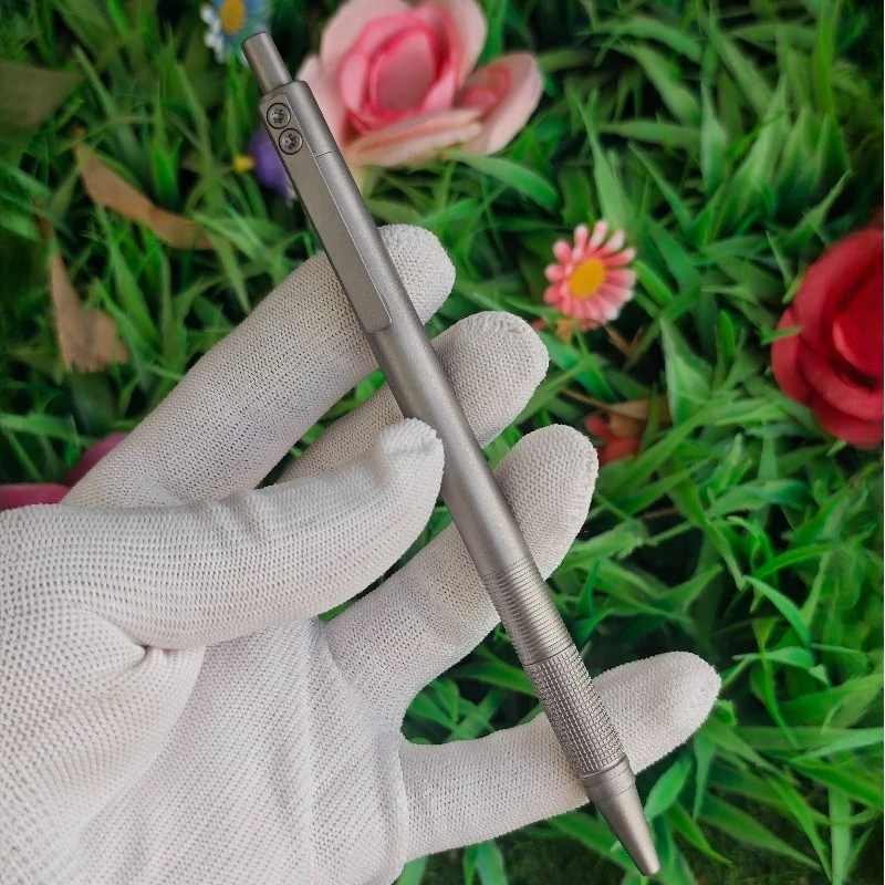 

Titanium Alloy Push-action Gel Pen Anti-slip Design Pattern G5 Refill Balaoye Rollerball Pen Frosted Finish Black 0.5mm Cute Pen