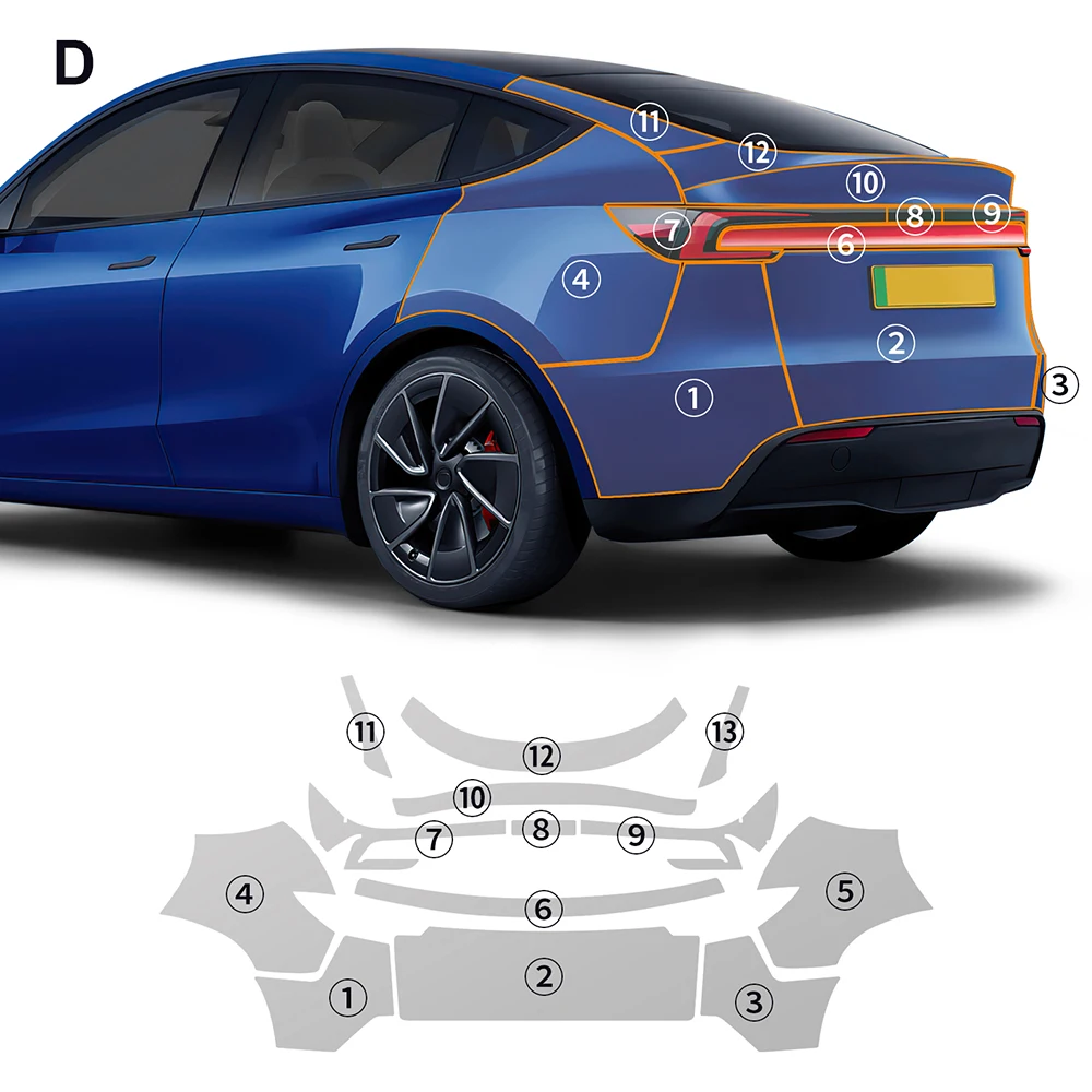

Для Tesla Model Y Juniper 2025-2026+ 9mil TPU прозрачная защитная пленка PPF от царапин для автомобильной краски, аксессуары