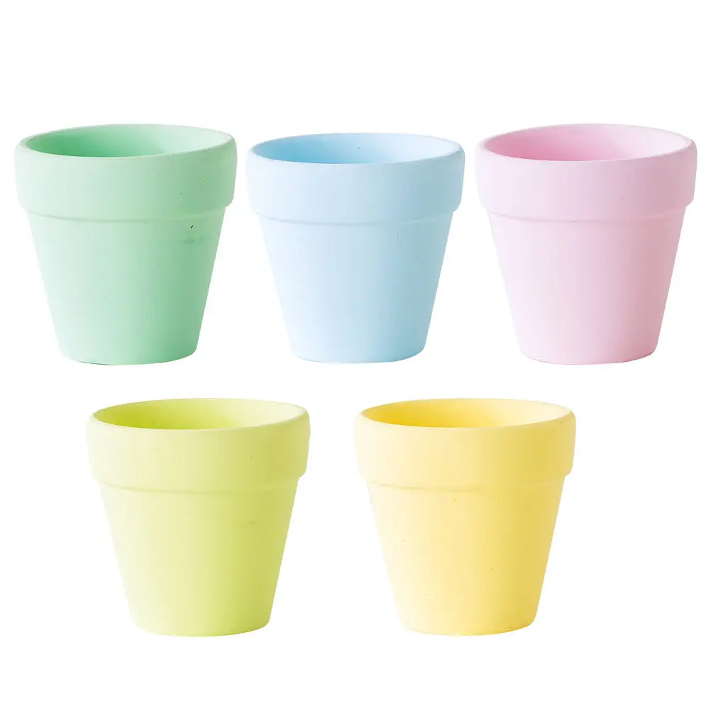5Pcs Macaron Succulent Ceramic Flower Pots Colorful Desktop Micro Landscape Planter Exquisite Texture Simple Decorative Pots