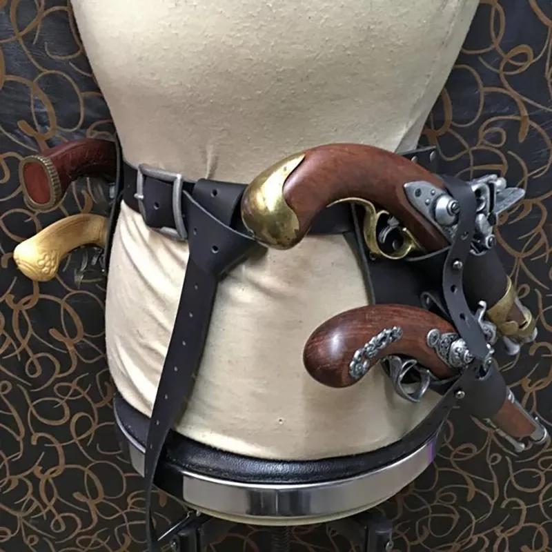 

Medieval Renaissance Pirate Flintlock Pistol Holster PU Leather Gun Belt Blunderbuss Holder Bag Captain Cosplay Costume Props