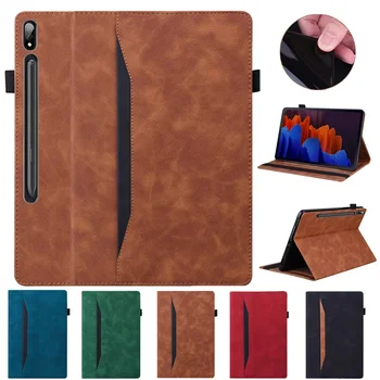 Für Samsung Galaxy Tab S9 S8 S7 Plus FE Ultra Fall PU Leder Business Tablet für Galaxy Tab S9 S8 S7 FE Plus Ultra Buch Abdeckung