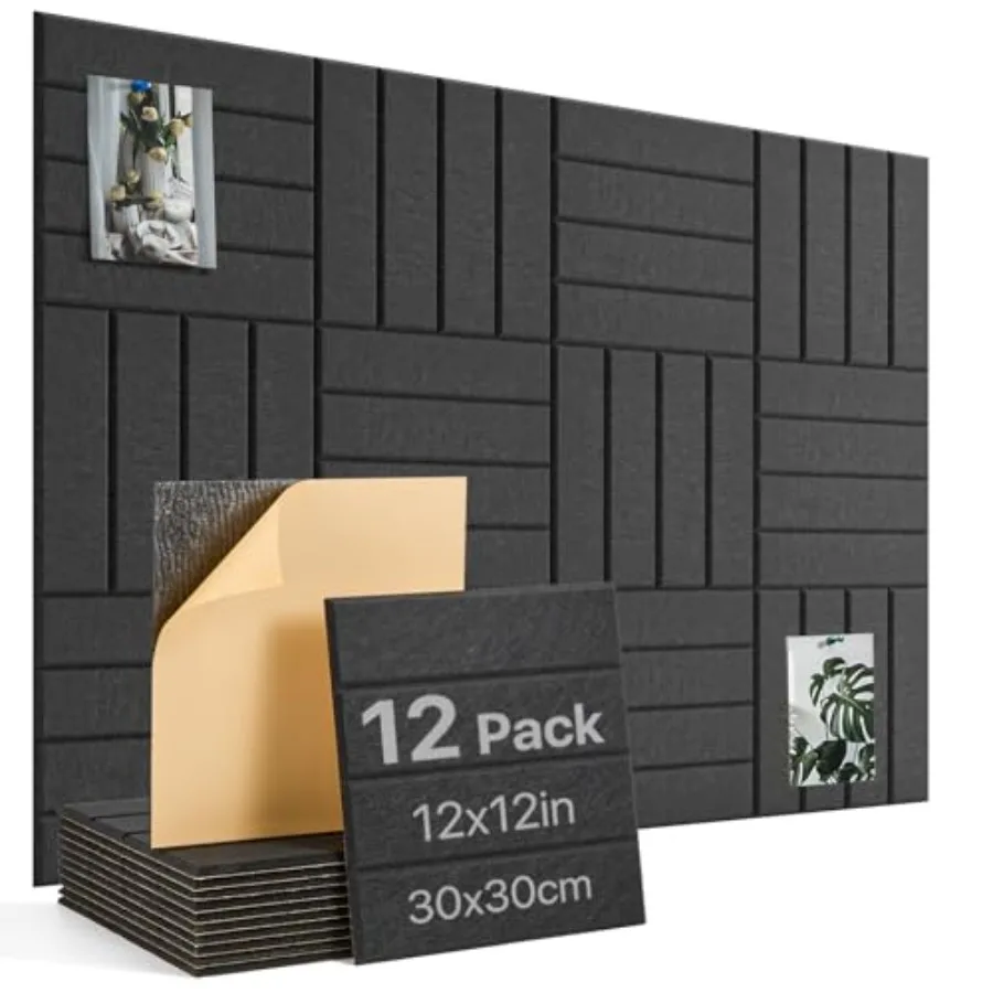 

Cork Board 48"x36" Large Felt Bulletin Board with Self Adhesive Cork Boards for Walls for Office-12 Pack Pin Board Use in Home