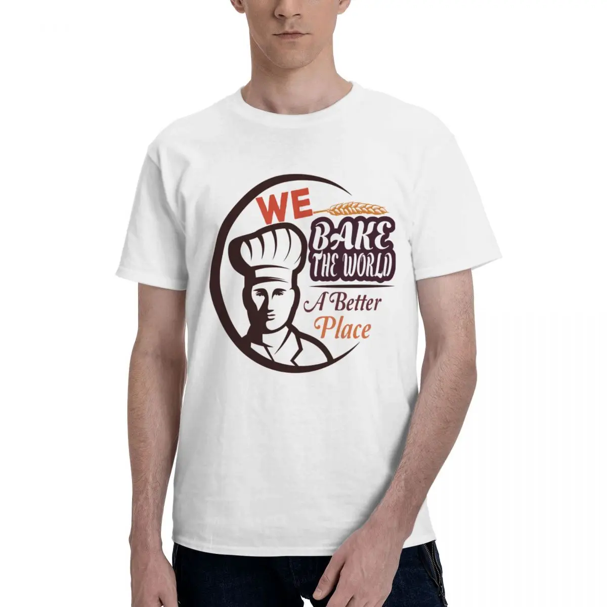 We Bake The World A Better Place Retro T Shirts Graphic Y2K Summer Customized Mens Women T-Shirt Tops