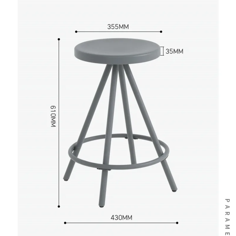الحديد الفن جولة البراز دائم Vintage عالية القدم كرسي المنزل زائد عالية الجبهة مكتب بار البراز غرفة الطعام رمادي الطعام كرسي
