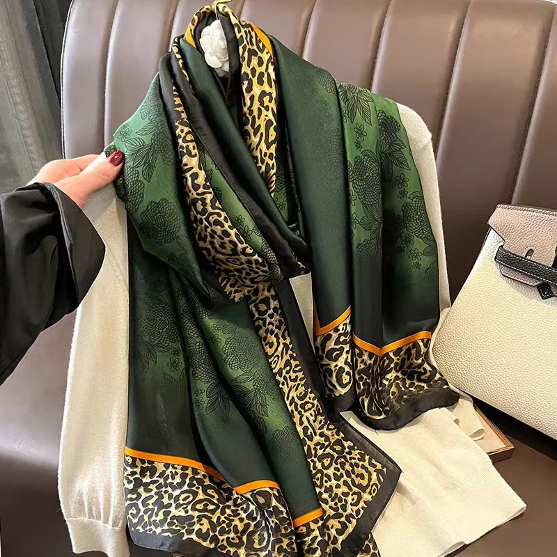 180*90cm Luxury Brand Women Summer Silk Scarves Shawl Lady Wrap Soft Female Echarpe Designer Beach Stole Bandana foulard muffler