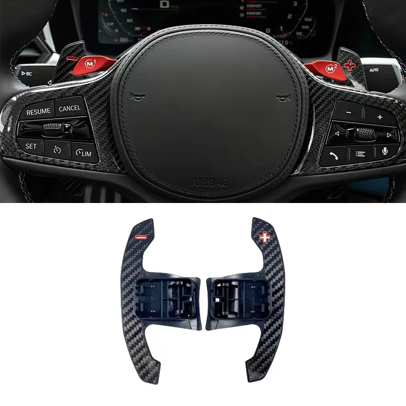 Fit For BMW 5/6/7/8 Series X3 X4 X5 X6 X7 G30 G32 G80 G02 F95F97 F98 Carbon Fiber Car Steering Wheel Panel Decoration Cover Trim