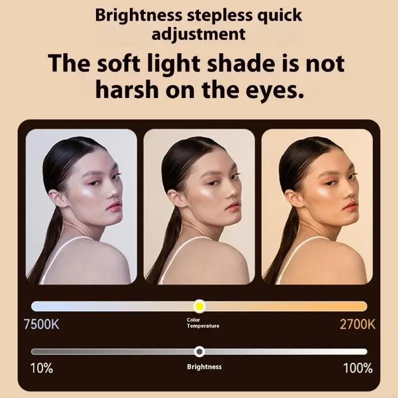 ضوء صورة شخصية مغناطيسي للهاتف 16 15 14 سطوع قابل للتعديل 2700-7500K حلقات تعبئة الهاتف مع مرآة للمكياج K1KF