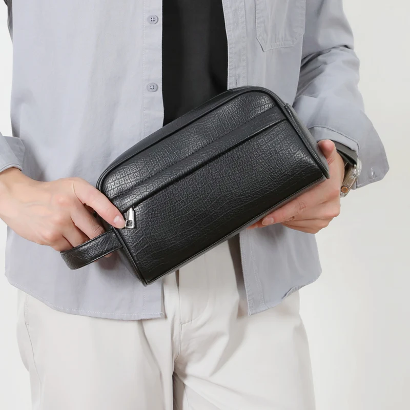 

Дизайнерская мужская сумка с крокодиловым узором, кожаный клатч, новинка 2025, модные деловые клатчи, кошелек для телефона, мужская сумка в подарок на день рождения