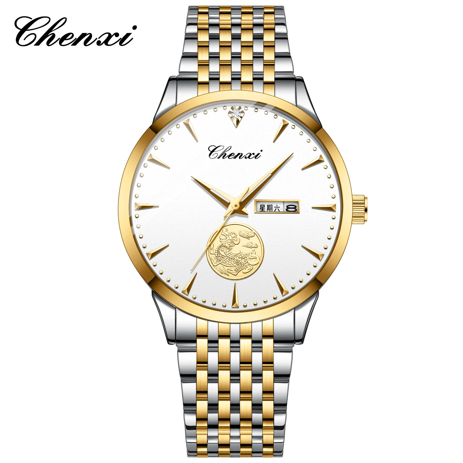 

CHENXI 82122 Luxury Luminous Sport Wrist Watch For Man Waterproof Date Men Watch Quartz Stainless Steel Men's Watches Male Reloj