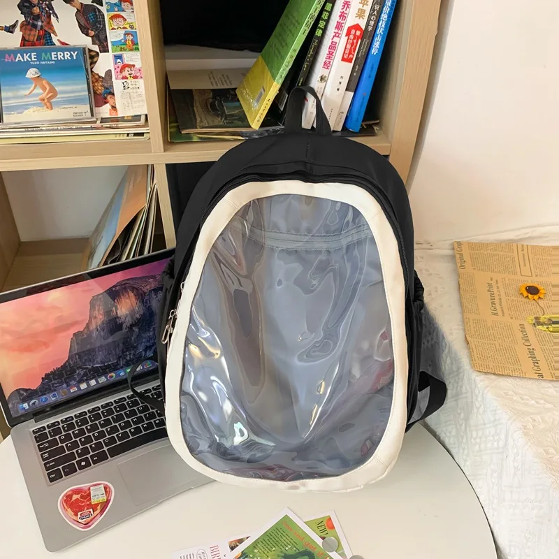 Mochila escolar Harajuku para niñas, bolso de hombro de juguete transparente Simple para niños, escuela primaria, jóvenes, estudiantes de secundaria