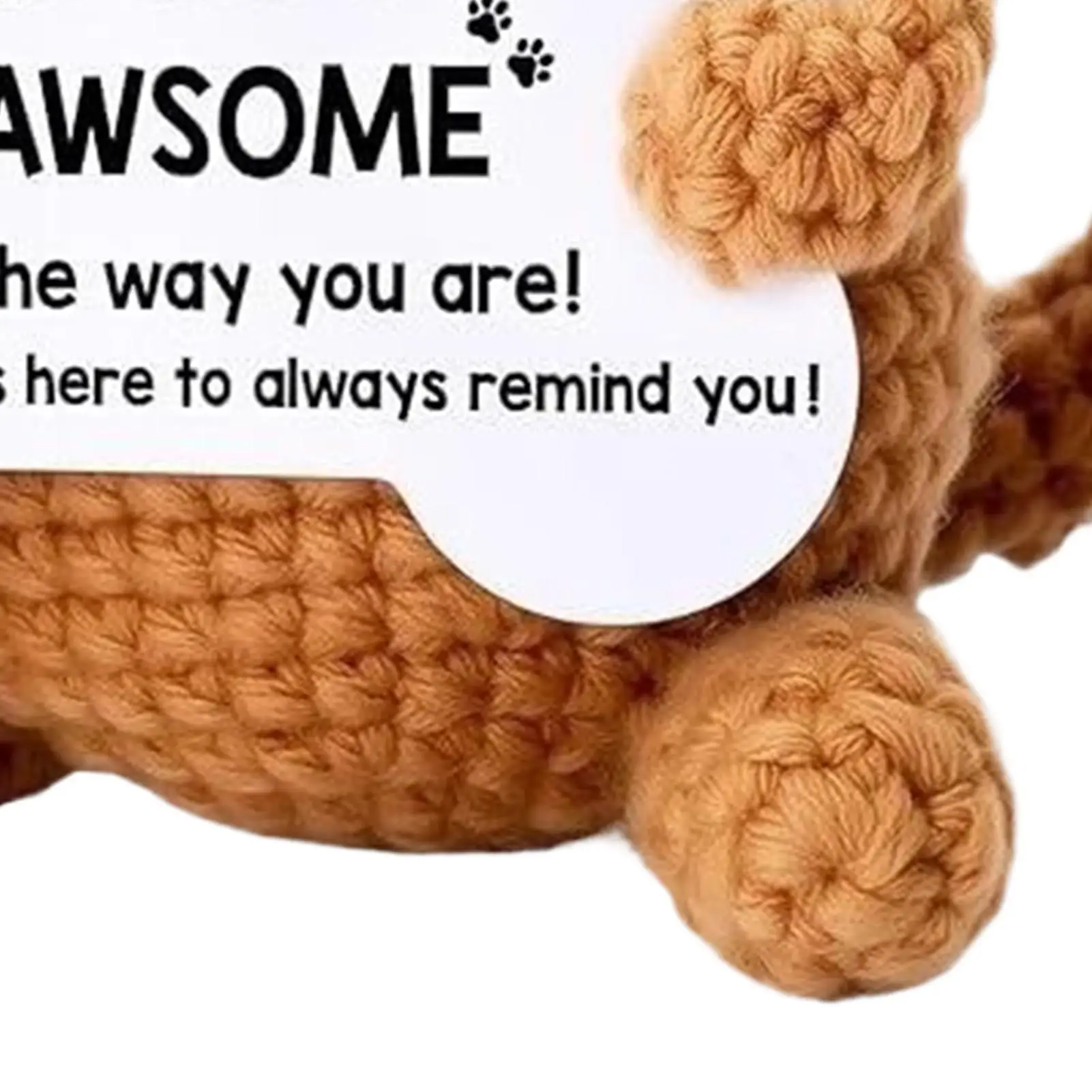Funny Positive Puppy Wool Knitting Doll Positive Affirmation Card Woven animal Doll Ornaments Motivational Decoration