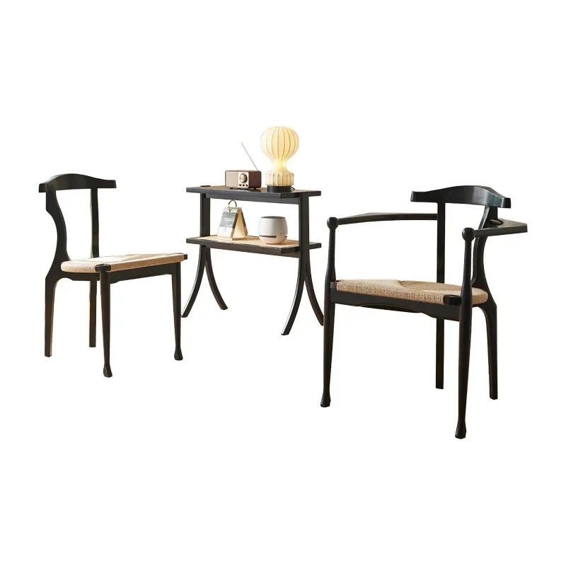 

Nordic, hemp rope, dining chair, home, modern, simple, hotel, restaurant, solid wood, backrest, armrest