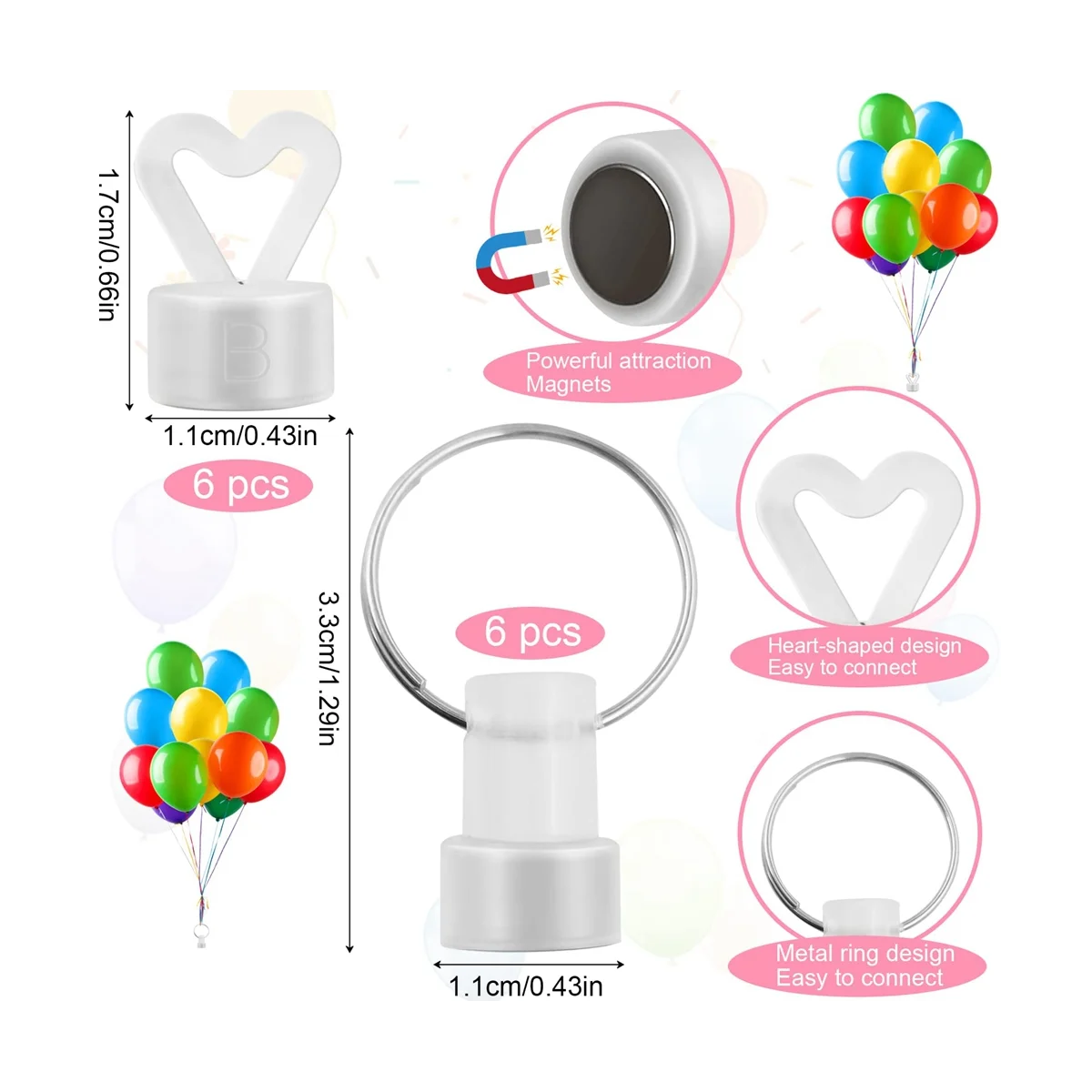 16PCS Balloon Weight for Helium, Balloon Weights, Balloon Weights for Helium Balloons, Plastic Set for Wedding, Birthday