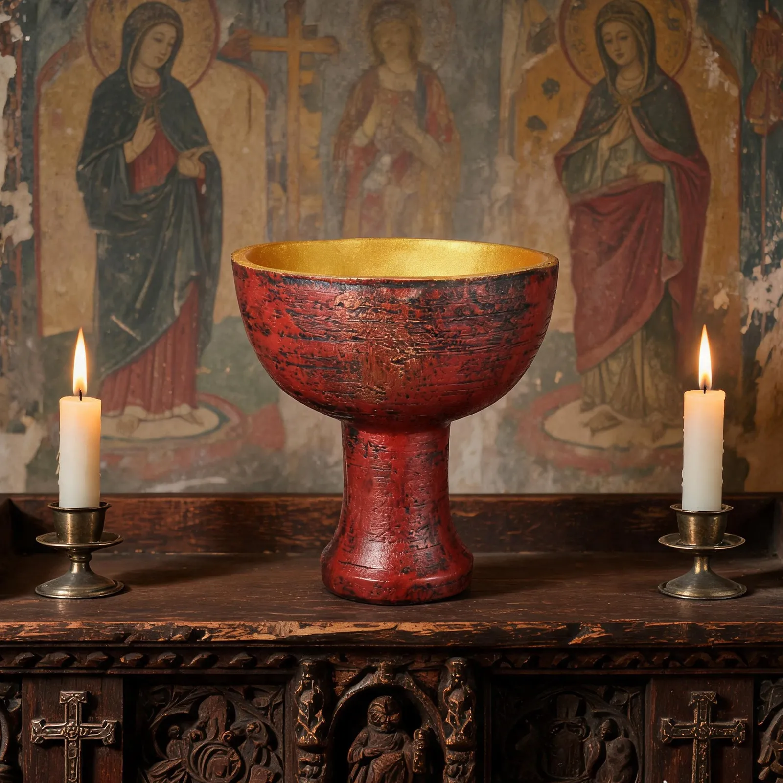 1Pcs Resin Holy Sacrifice Cup Retro Design Religious Ornament Wine Cup Energy Gathering Sacrificial Tool Decor Holy