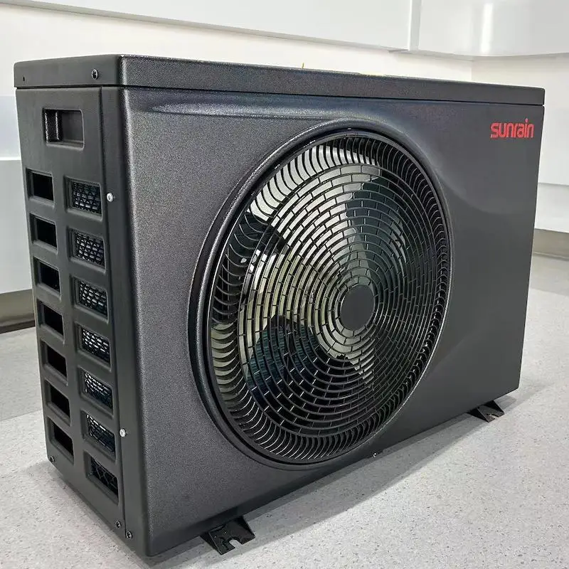 

Equipment Smart Library Sunrain Inverter Swimming Pool Heat Pump 10kw R32 Rainbow Design Black Color