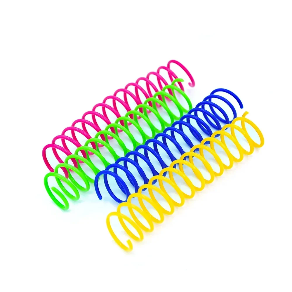 4/8Pcs/Bag Cat Spring Toys Colorful Coil Toy Kitten Coil Spiral Springs Toys Interactive Durable Heavy Gauge Cat Spring Tools