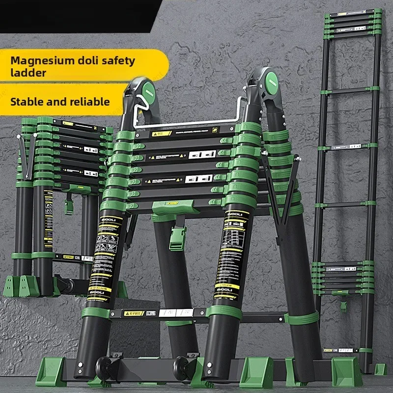 Telescopic Zigzag Ladder, Aluminum Alloy Ladder, Folding Multifunctional Lift, Household Staircase